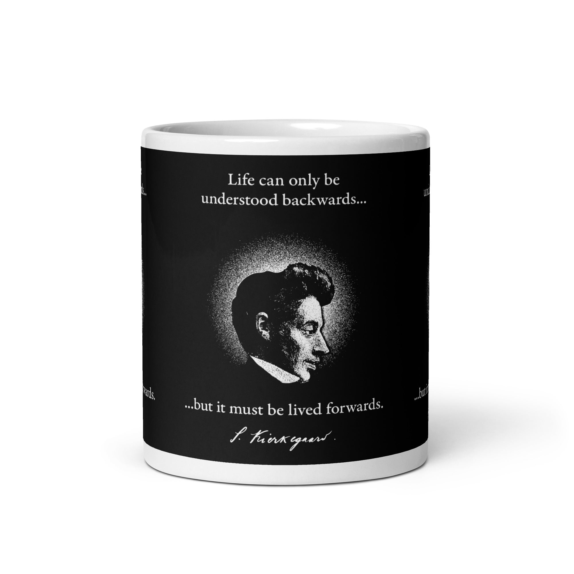 Cita de Kierkegaard - La vida sólo puede entenderse al revés - Taza - The Philosopher's Shirt
