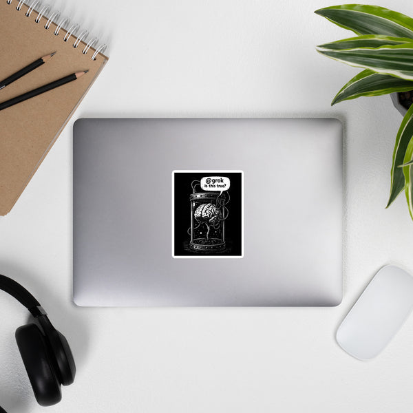 Brain in a vat asking AI - Sticker Brain in a vat asking AI - Sticker