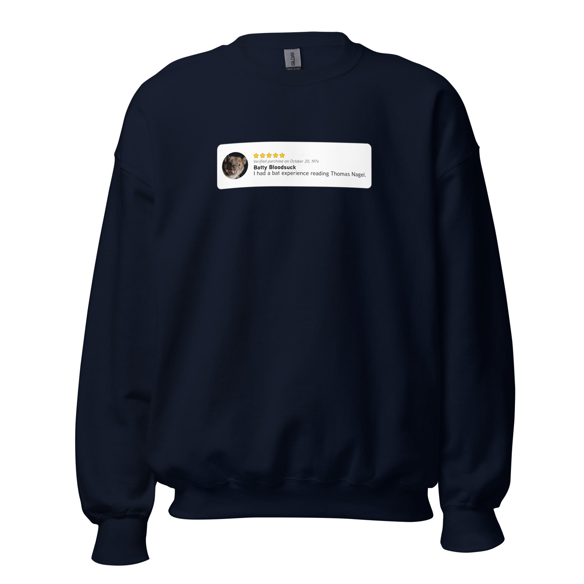 Thomas Nagel: Bat Experience - Sweatshirt - The Philosopher's Shirt