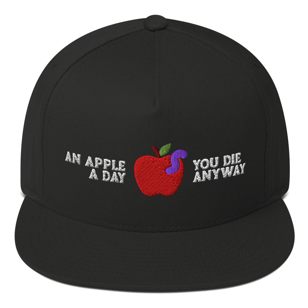 An Apple a Day - Embroidered - Cap - Black- - The Philosopher's Shirt