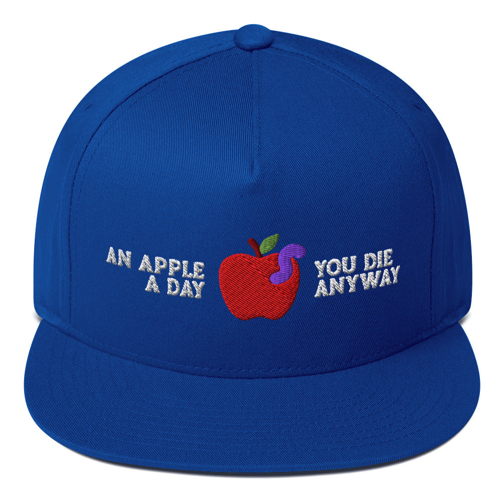 An Apple a Day - Embroidered - Cap - Royal Blue- - The Philosopher's Shirt