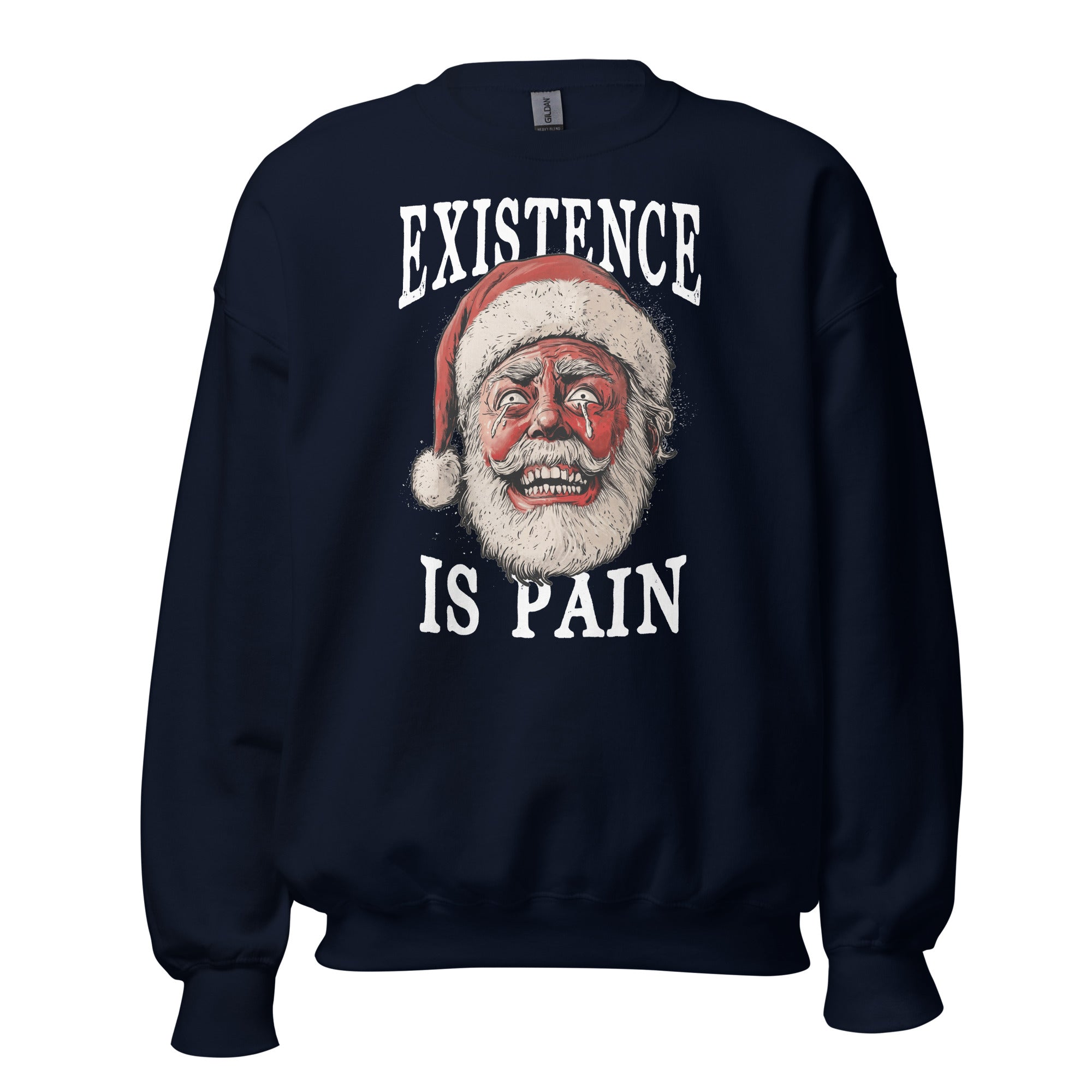 Anonymous Santa - Existence is Pain - Sweatshirt-Sweatshirt-The Philosopher's Shirt