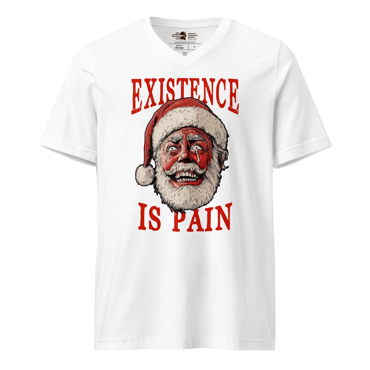 Anonymous Santa - Existence is Pain - Unisex V-Neck T-Shirt