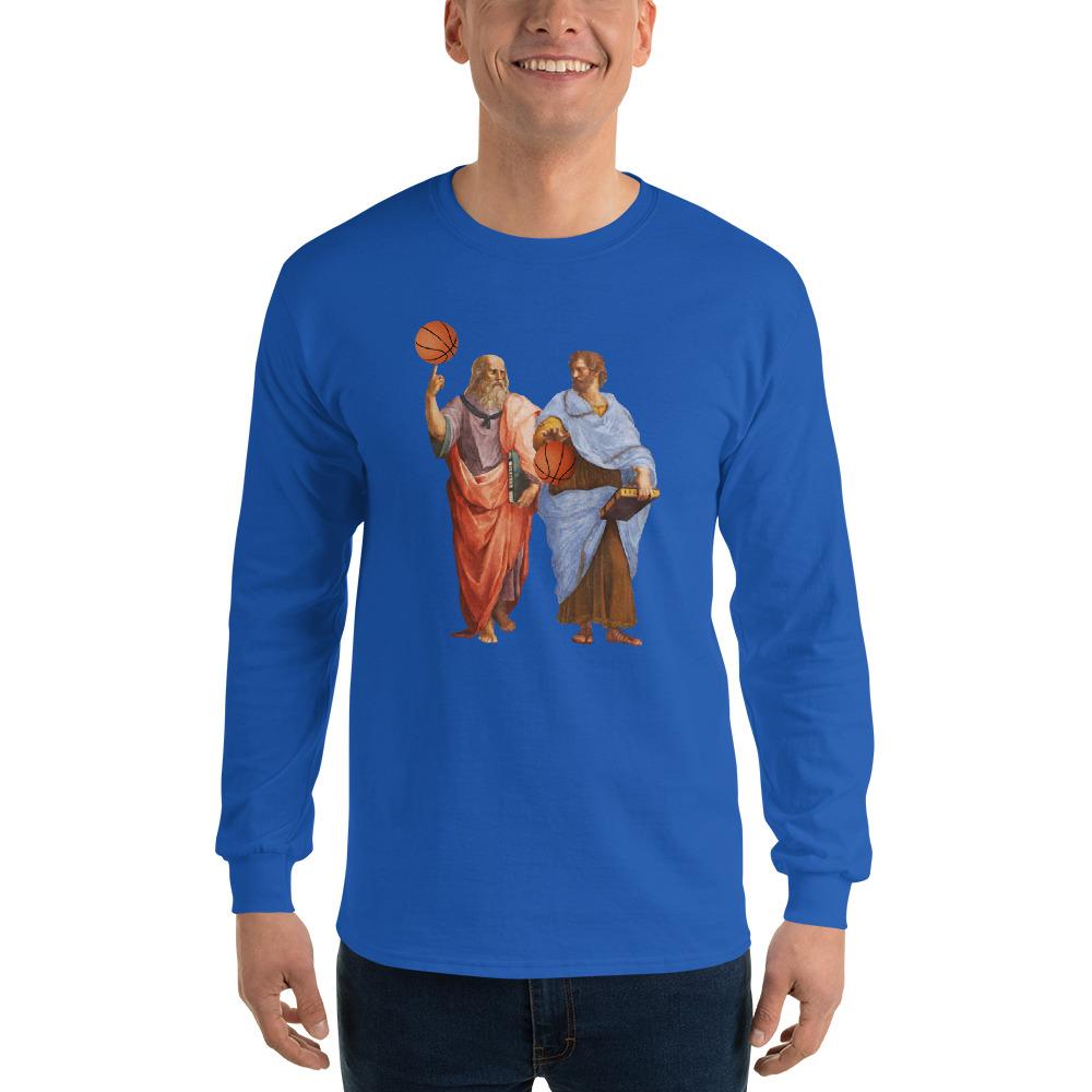 Aristotle and Plato with Basketballs - Long-Sleeved Shirt