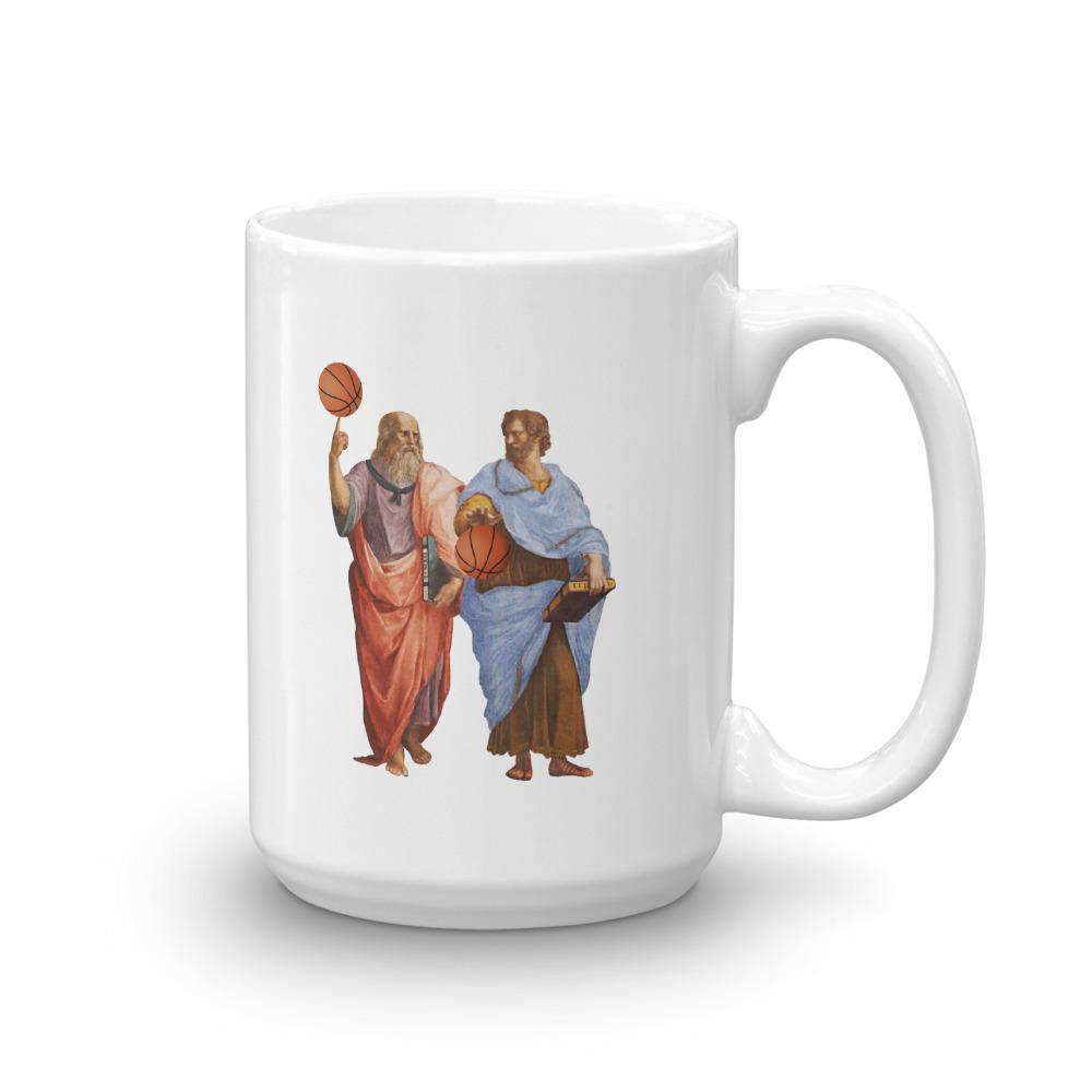 Aristotele e Platone con palloni da basket - Tazza