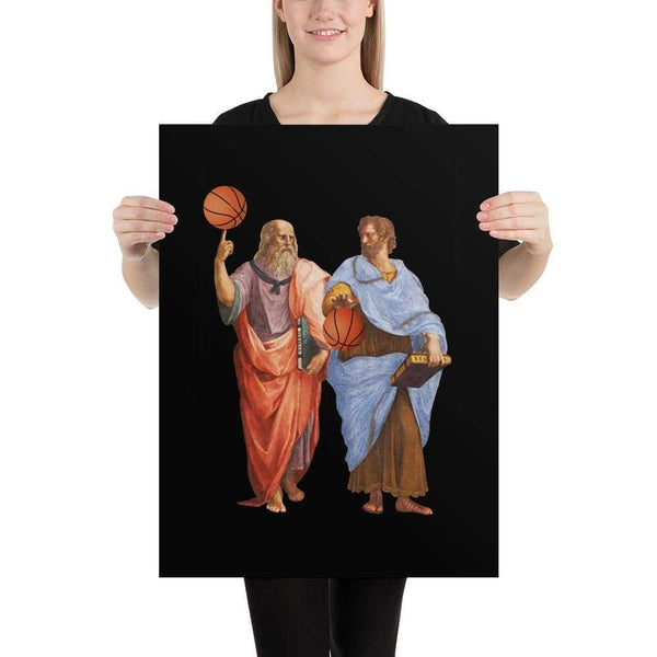 Aristotle and Plato with Basketballs - Poster