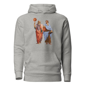 Aristote et Platon avec des ballons de basket - Premium Hoodie