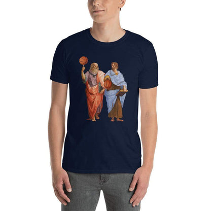 Aristotle and Plato with Basketballs - Premium T-Shirt