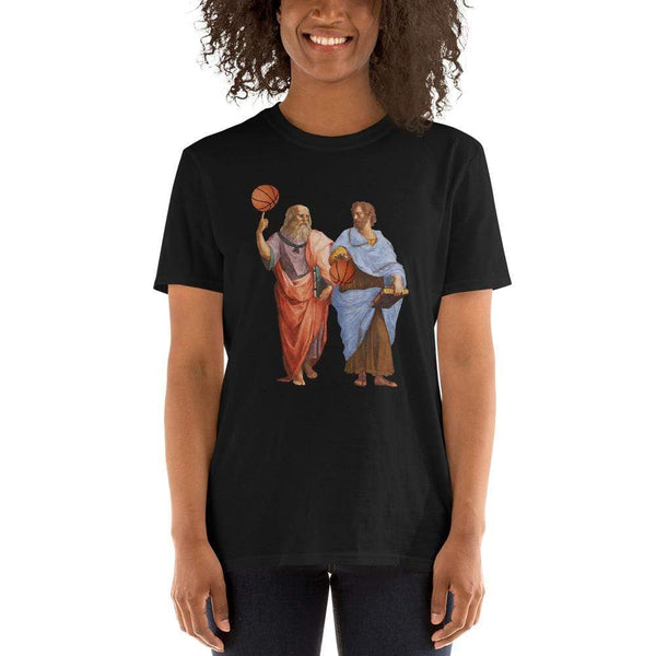 Aristotle and Plato with Basketballs - Premium T-Shirt