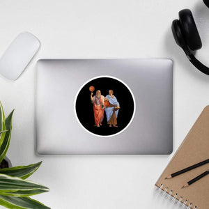 Aristotle and Plato with Basketballs - Sticker