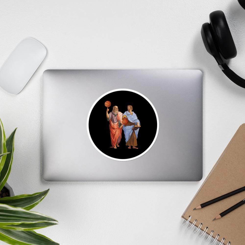 Aristotle and Plato with Basketballs - Sticker