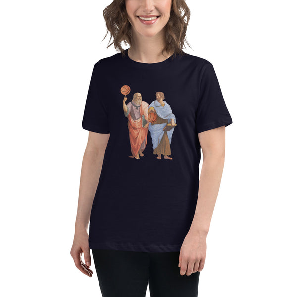 Aristotle and Plato with Basketballs - Women's T-Shirt