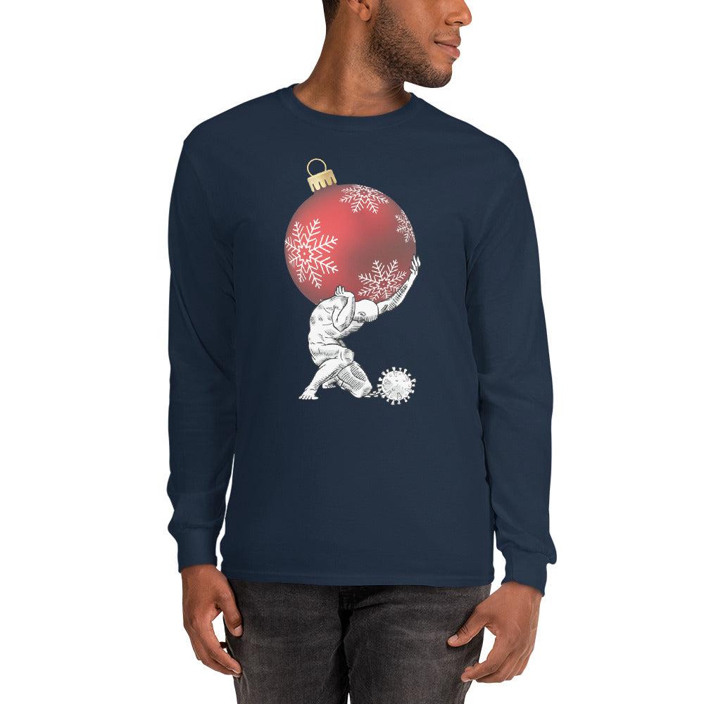 Atlas holding Christmas - Long-Sleeved Shirt