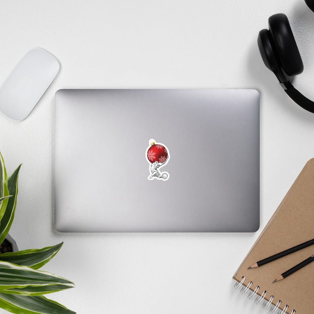 Atlas holding Christmas - Sticker-Sticker-The Philosopher's Shirt