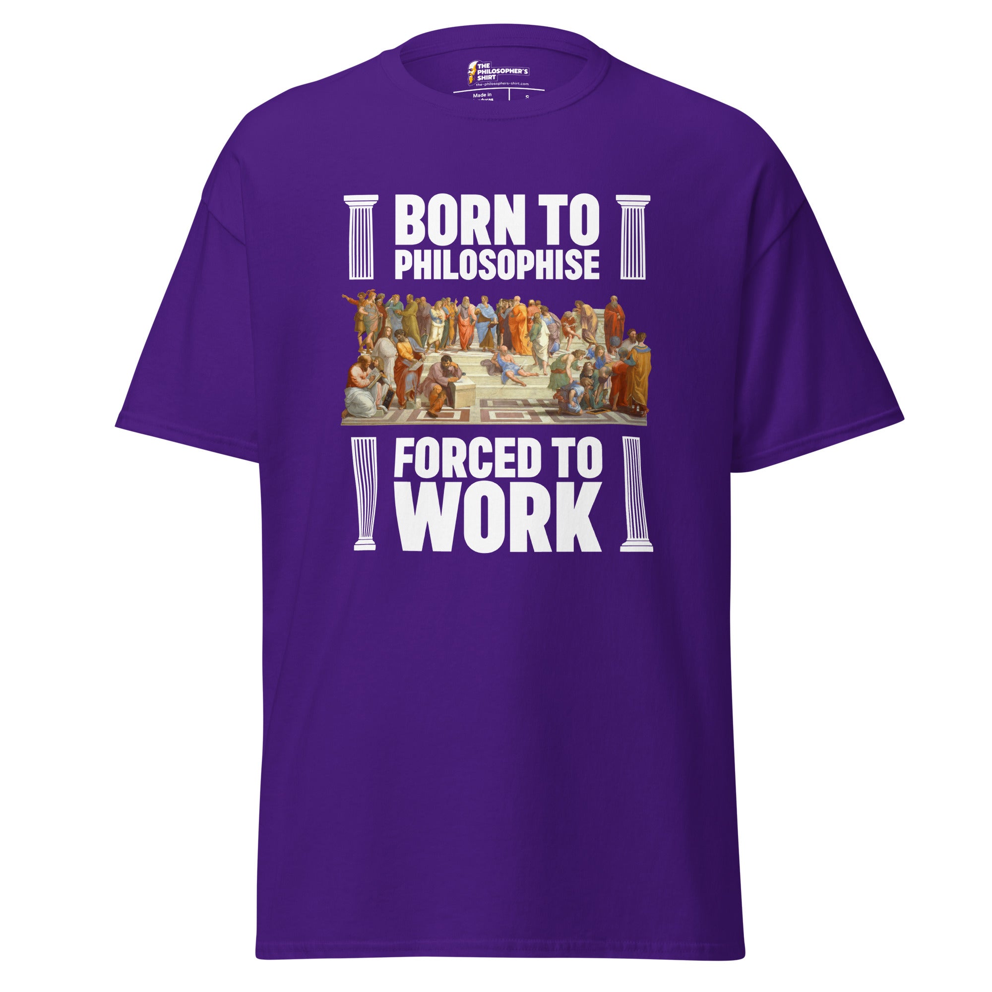 Born To Philosophise Forced To Work - Unisex Classic T-Shirt - Purple - The Philosopher's Shirt
