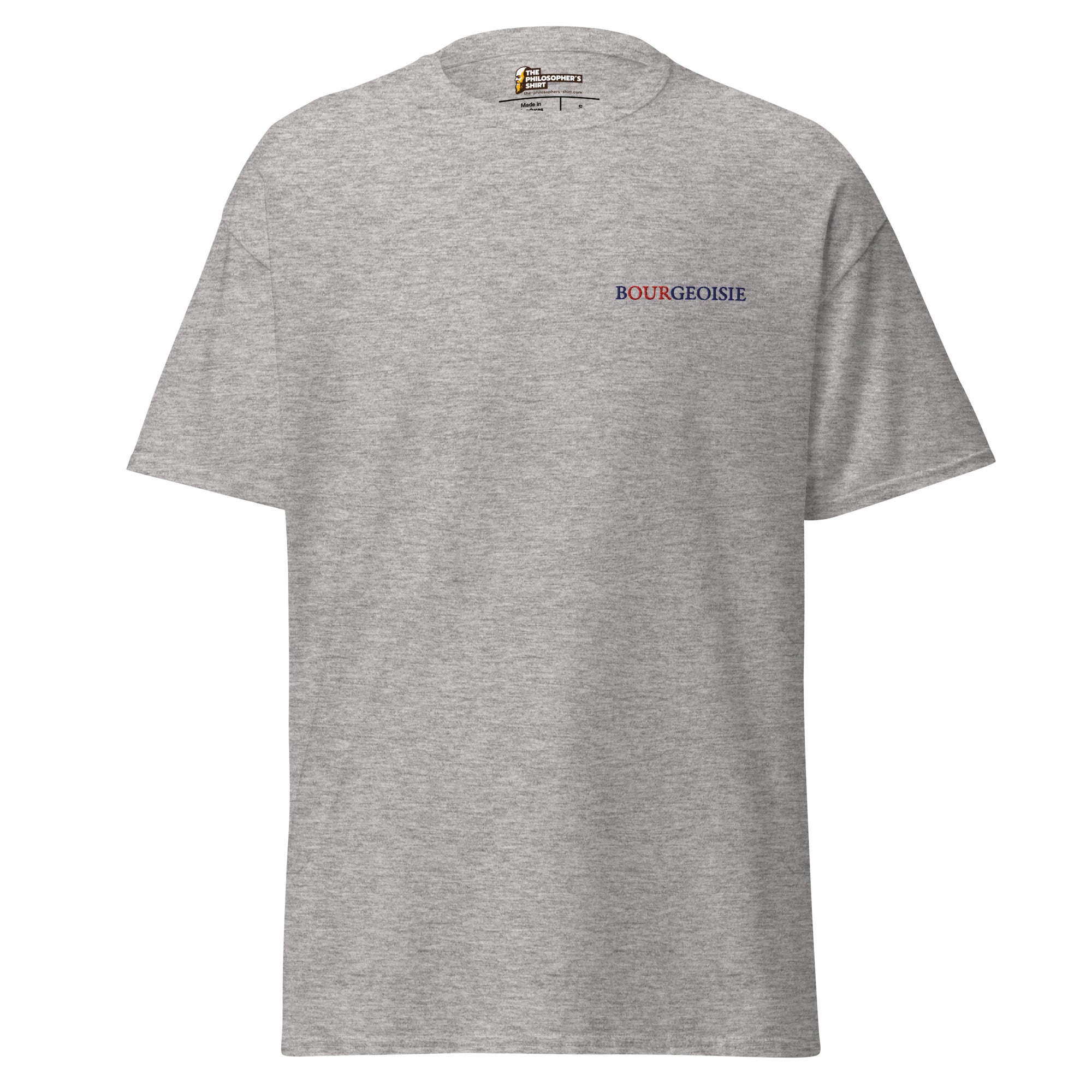 Bourgeoisie - Embroidered - Unisex Classic T-Shirt - Sport Grey - The Philosopher's Shirt