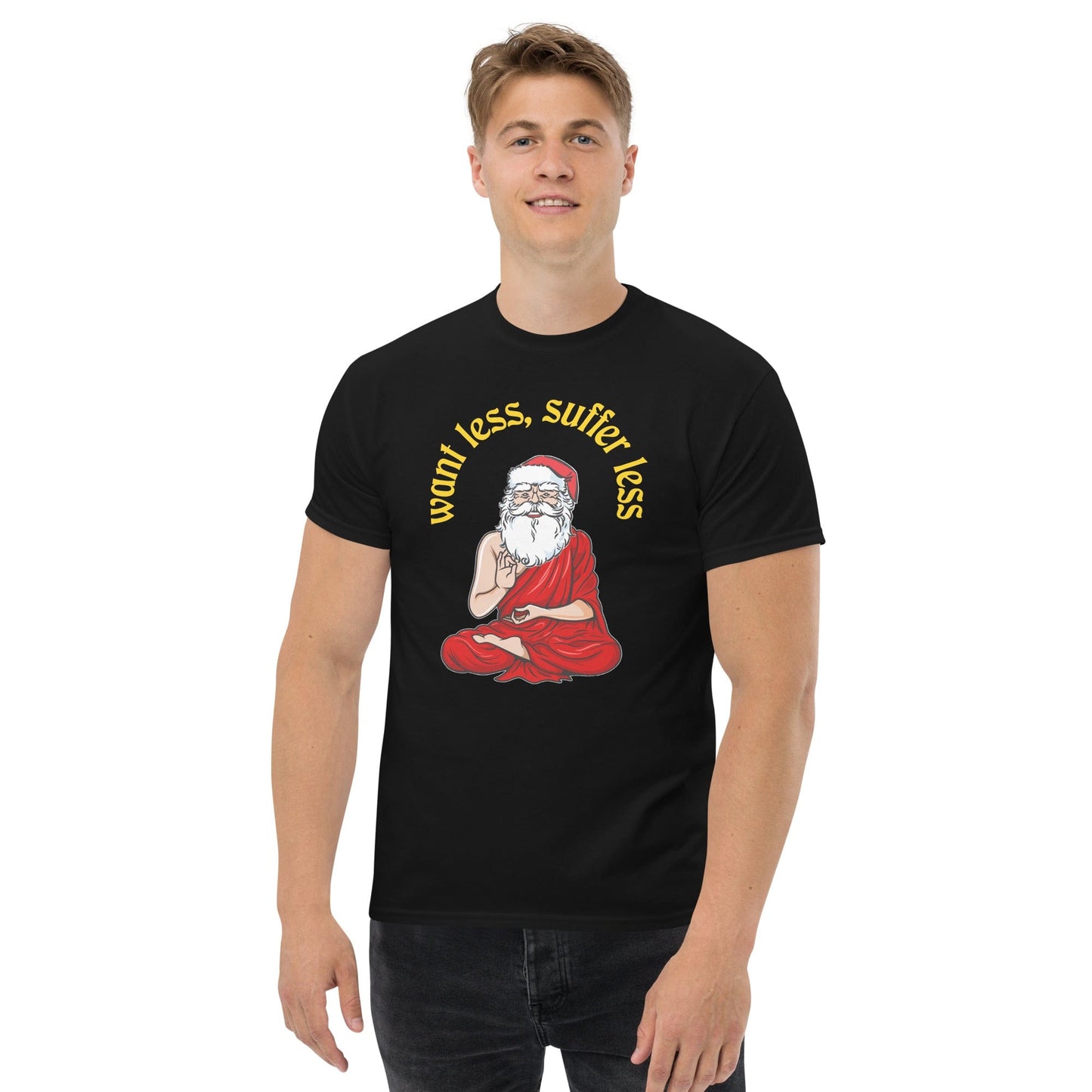 Buddha Claus - Want less, suffer less - Plus-Sized T-Shirt