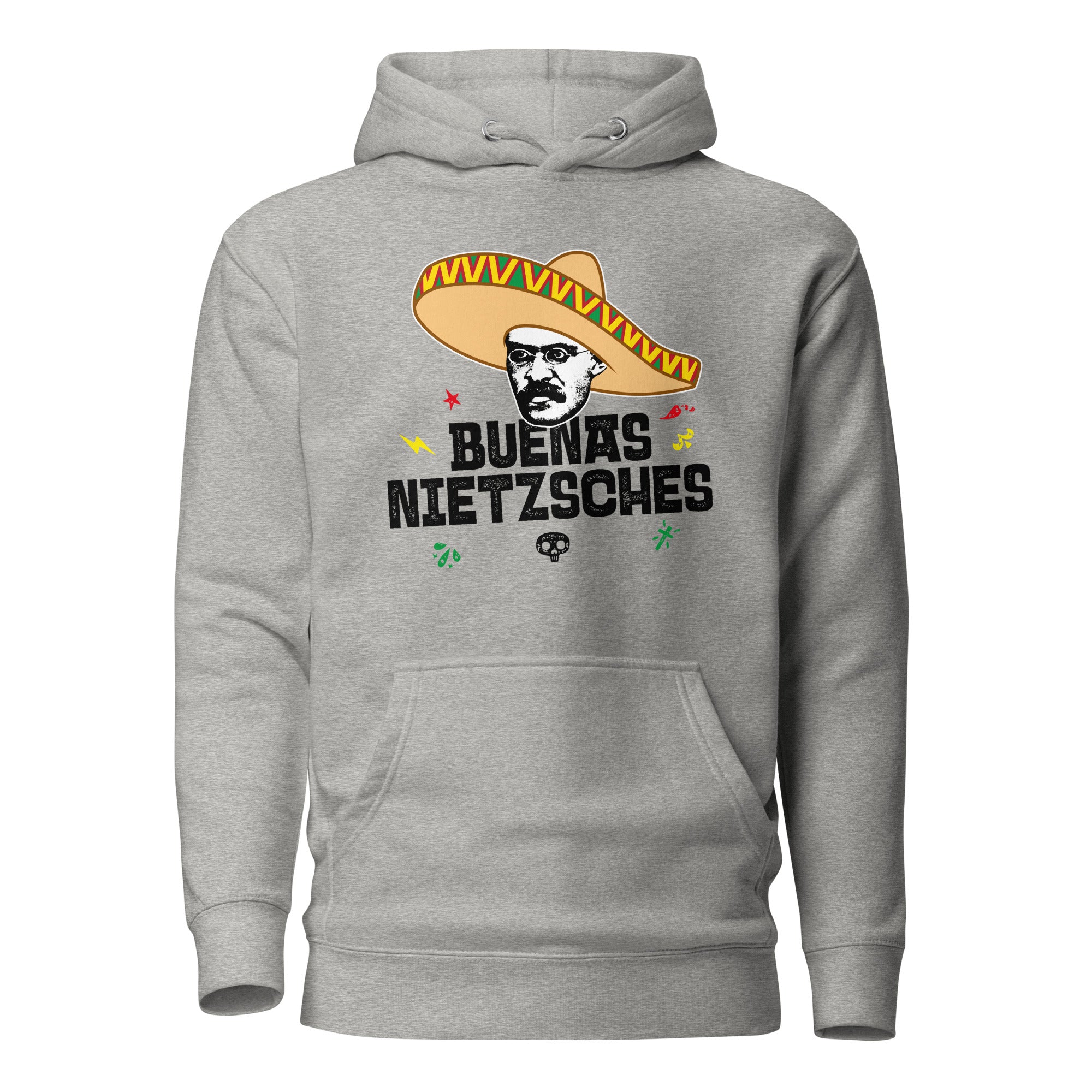 Buenas Nietzsches - Premium Hoodie - Carbon Grey - The Philosopher's Shirt