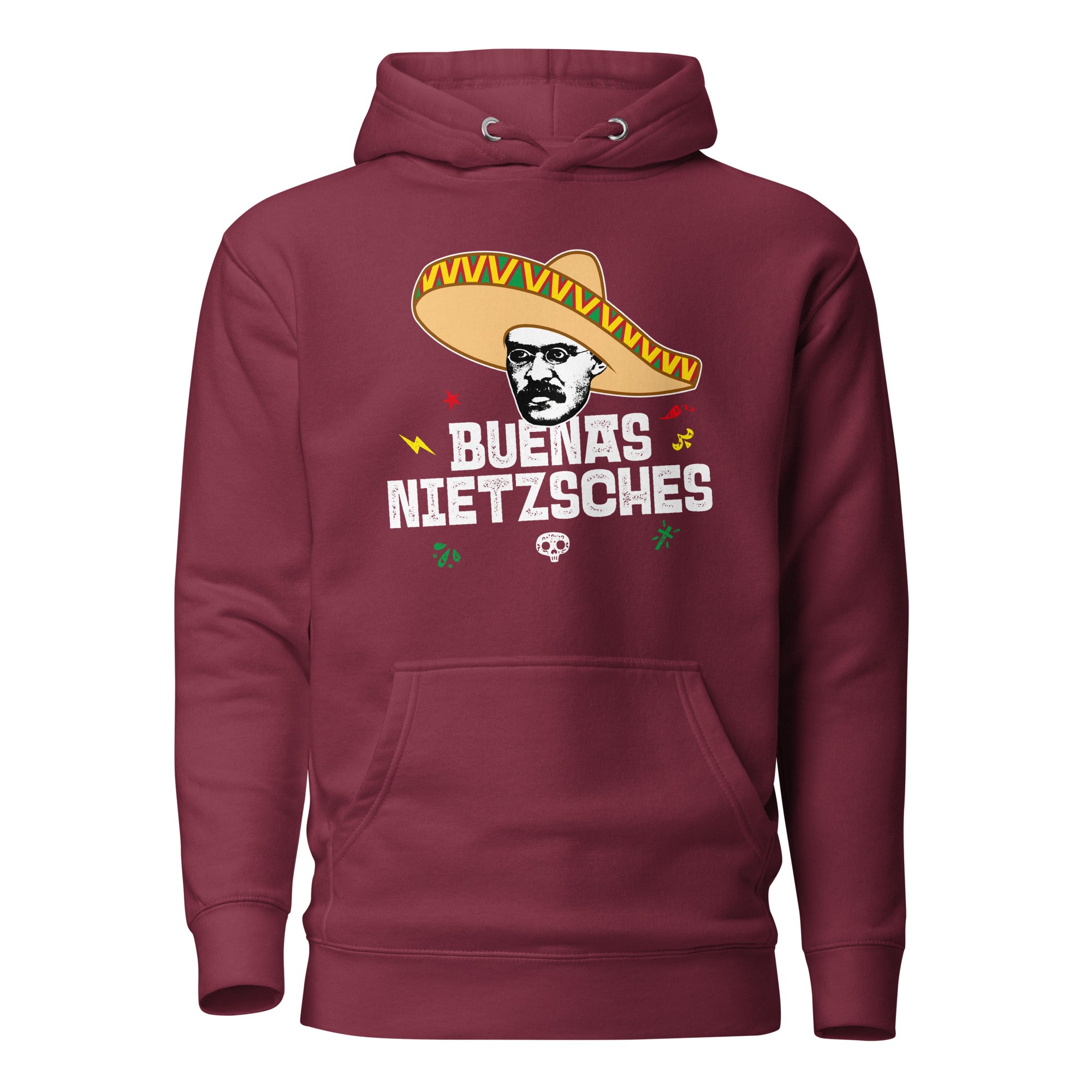 Buenas Nietzsches - Premium Hoodie - Maroon - The Philosopher's Shirt