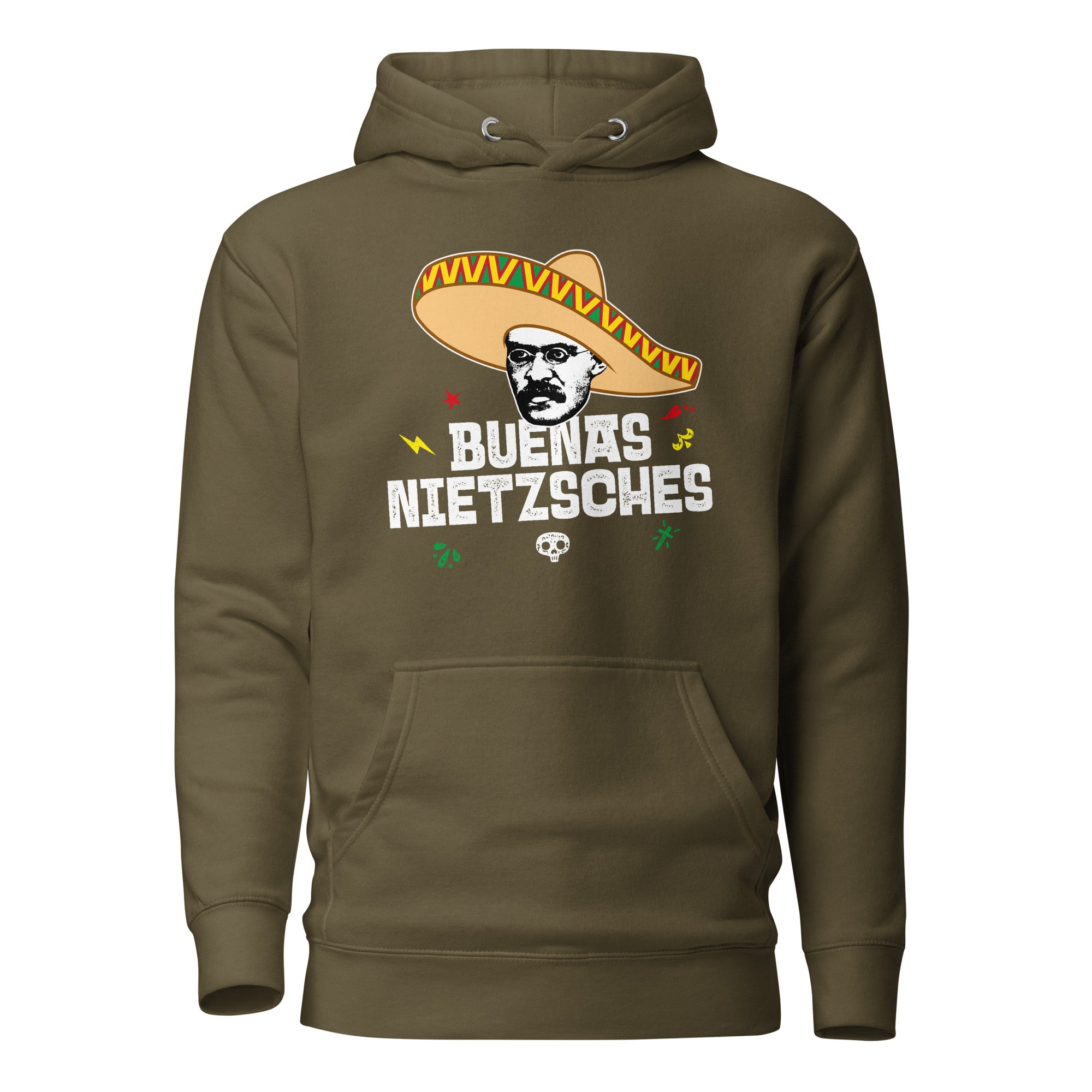 Buenas Nietzsches - Premium Hoodie - Military Green - The Philosopher's Shirt