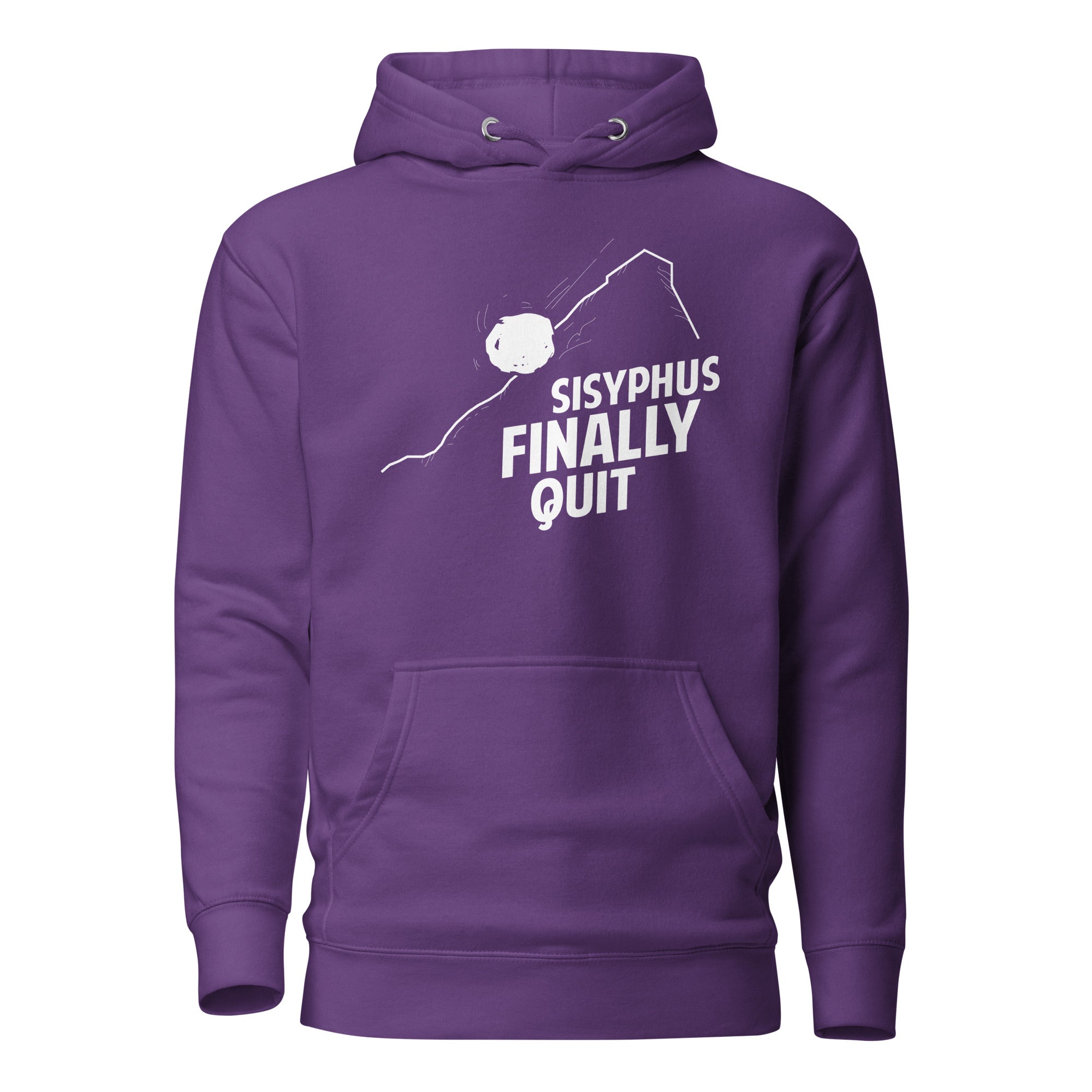 Camus - Sisyphus Finally Quit - Premium Hoodie - Purple - The Philosopher's Shirt