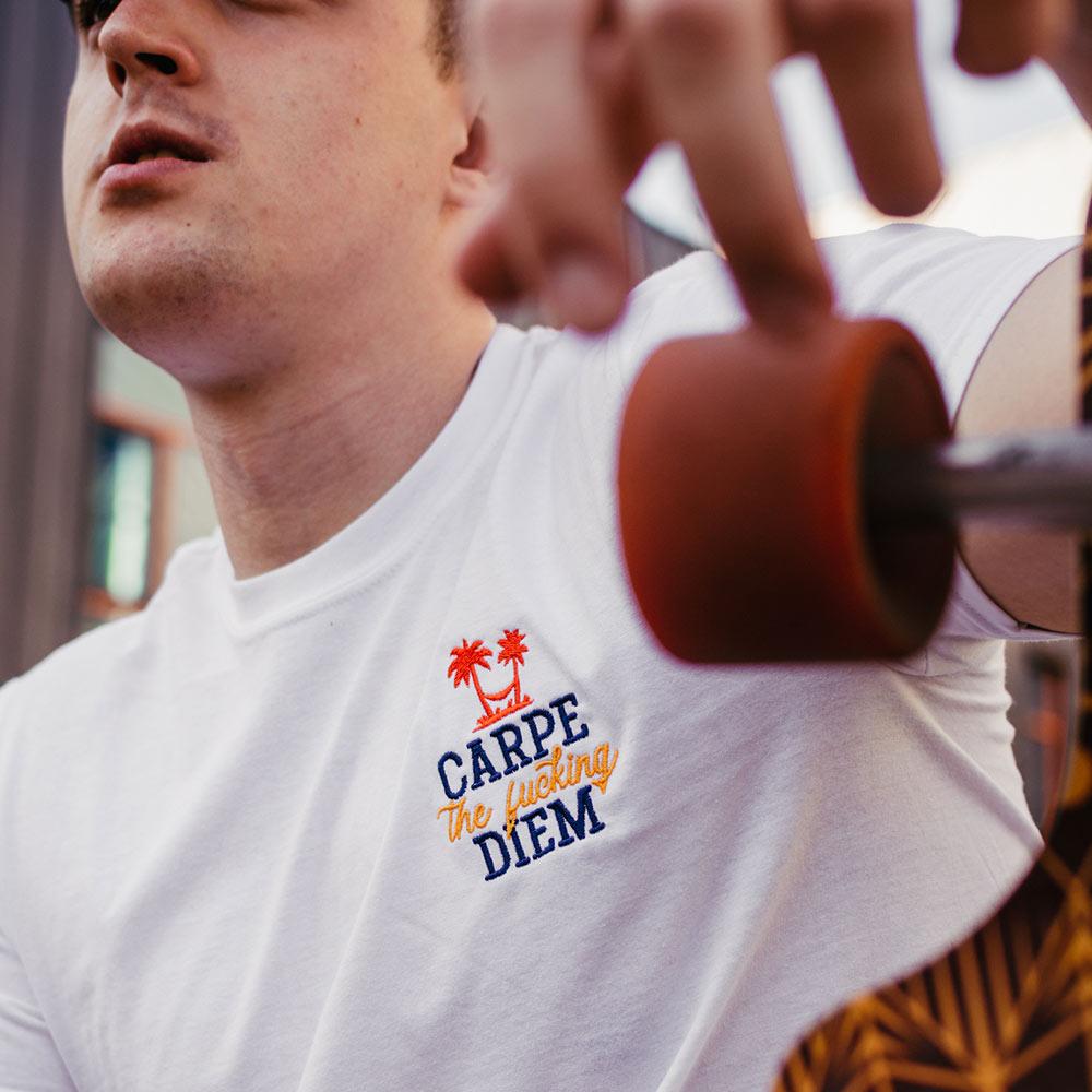 Carpe the fucking diem - Embroidered - Premium T-Shirt