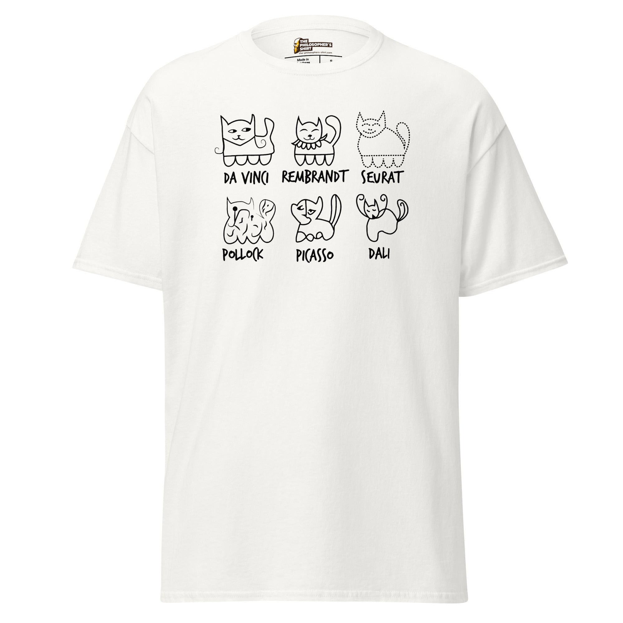Cat by Artist - Unisex Classic T-Shirt - White - The Philosopher's Shirt
