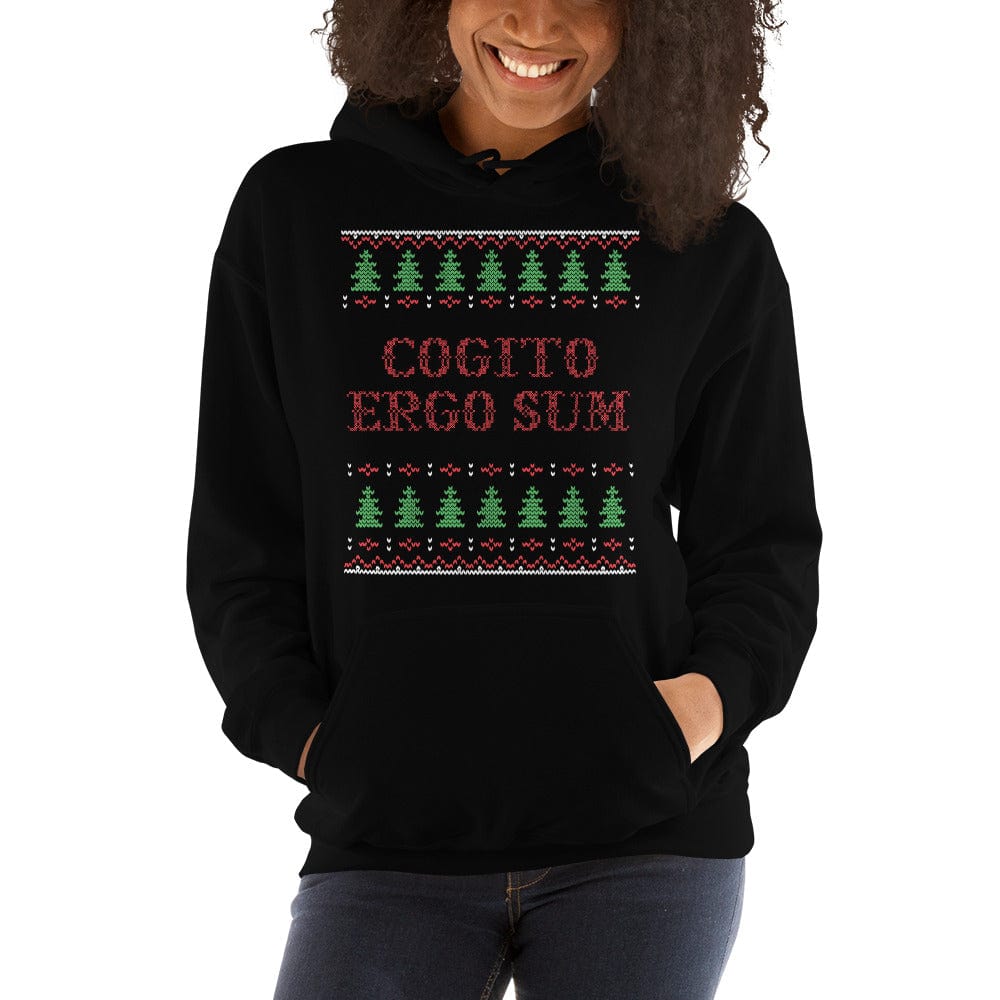 Cogito Ergo Sum Ugly Xmas Sweater Hoodie The Philosopher s Shirt