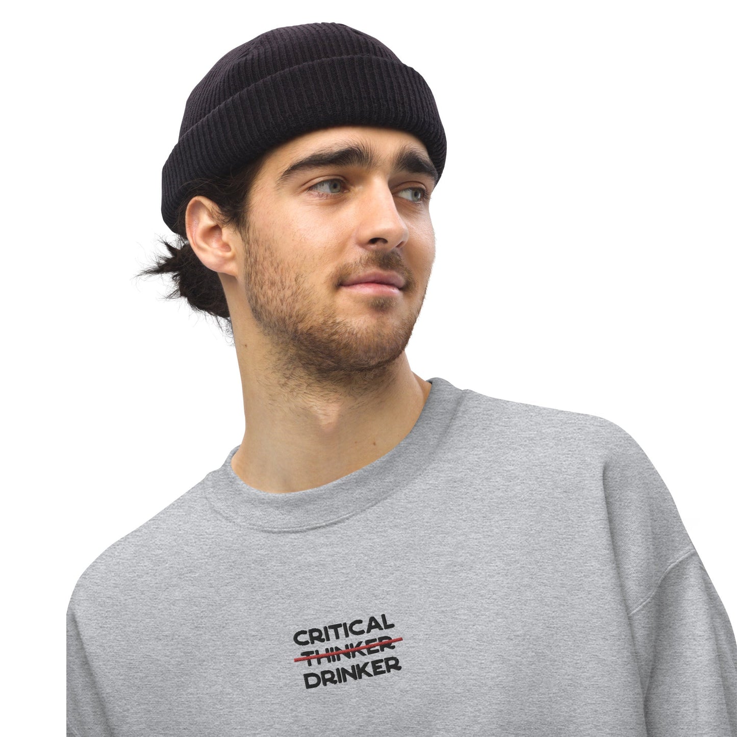Critical Drinker - Embroidered Design - Sweatshirt