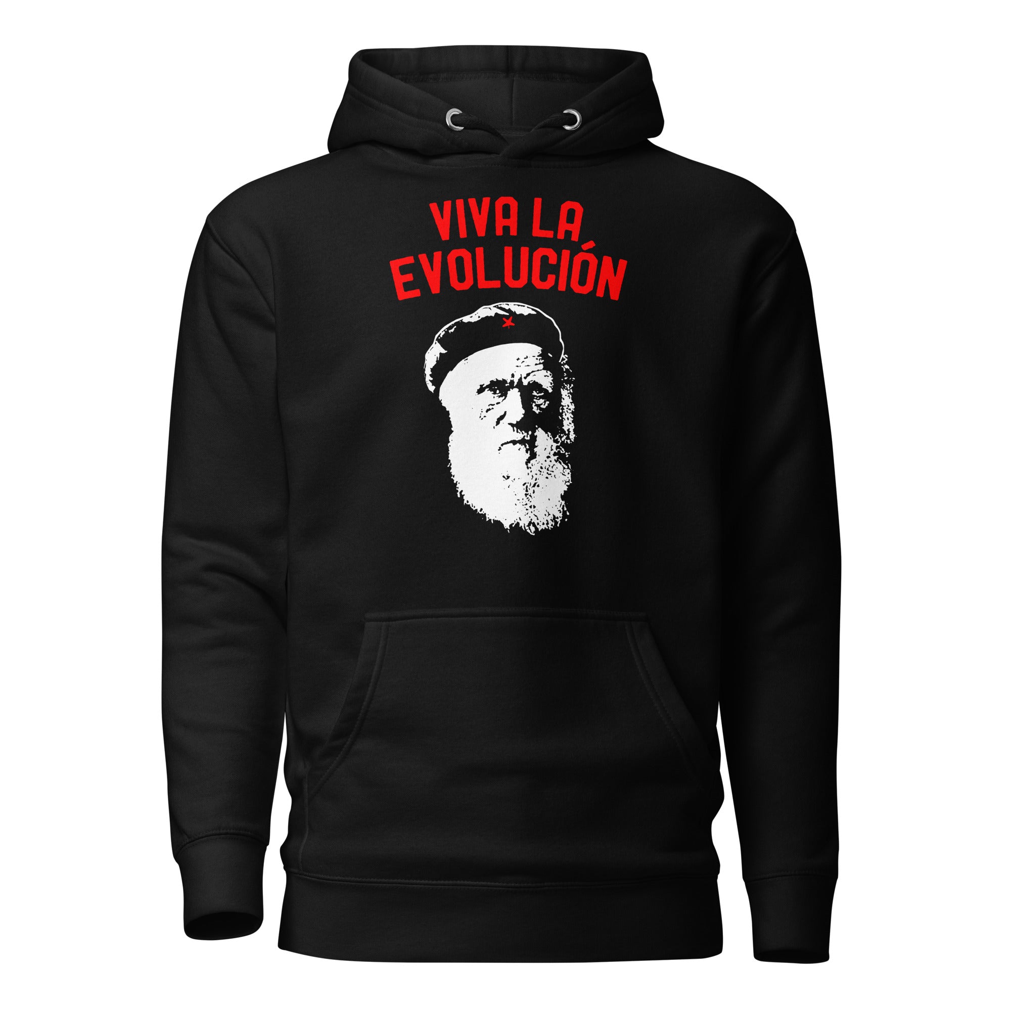 Darwin - Viva la Evolucion - Premium Hoodie - Black-S - The Philosopher's Shirt