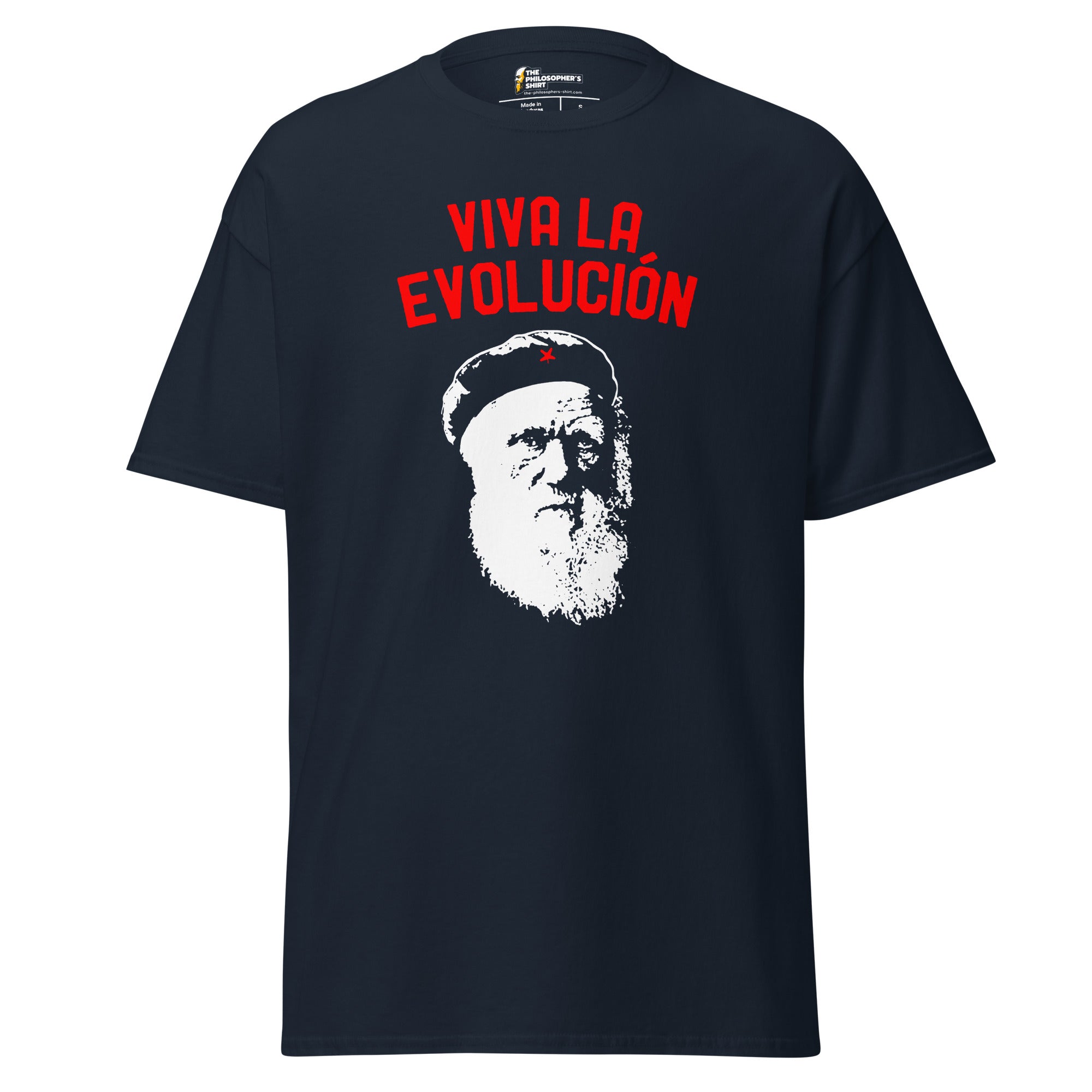 Darwin - Viva la Evolucion - Unisex Classic T-Shirt - Navy - The Philosopher's Shirt