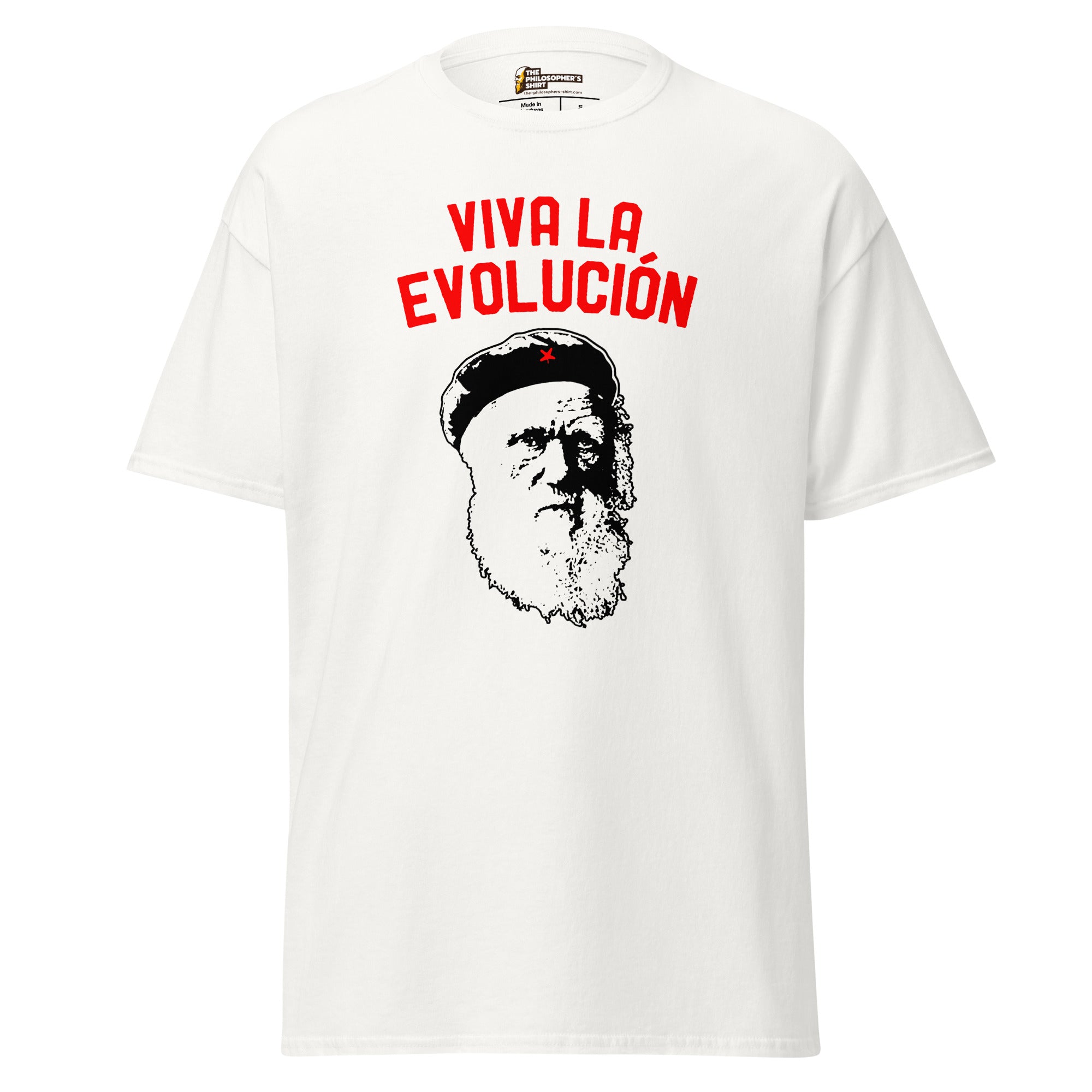 Darwin - Viva la Evolucion - Unisex Classic T-Shirt - White-S - The Philosopher's Shirt