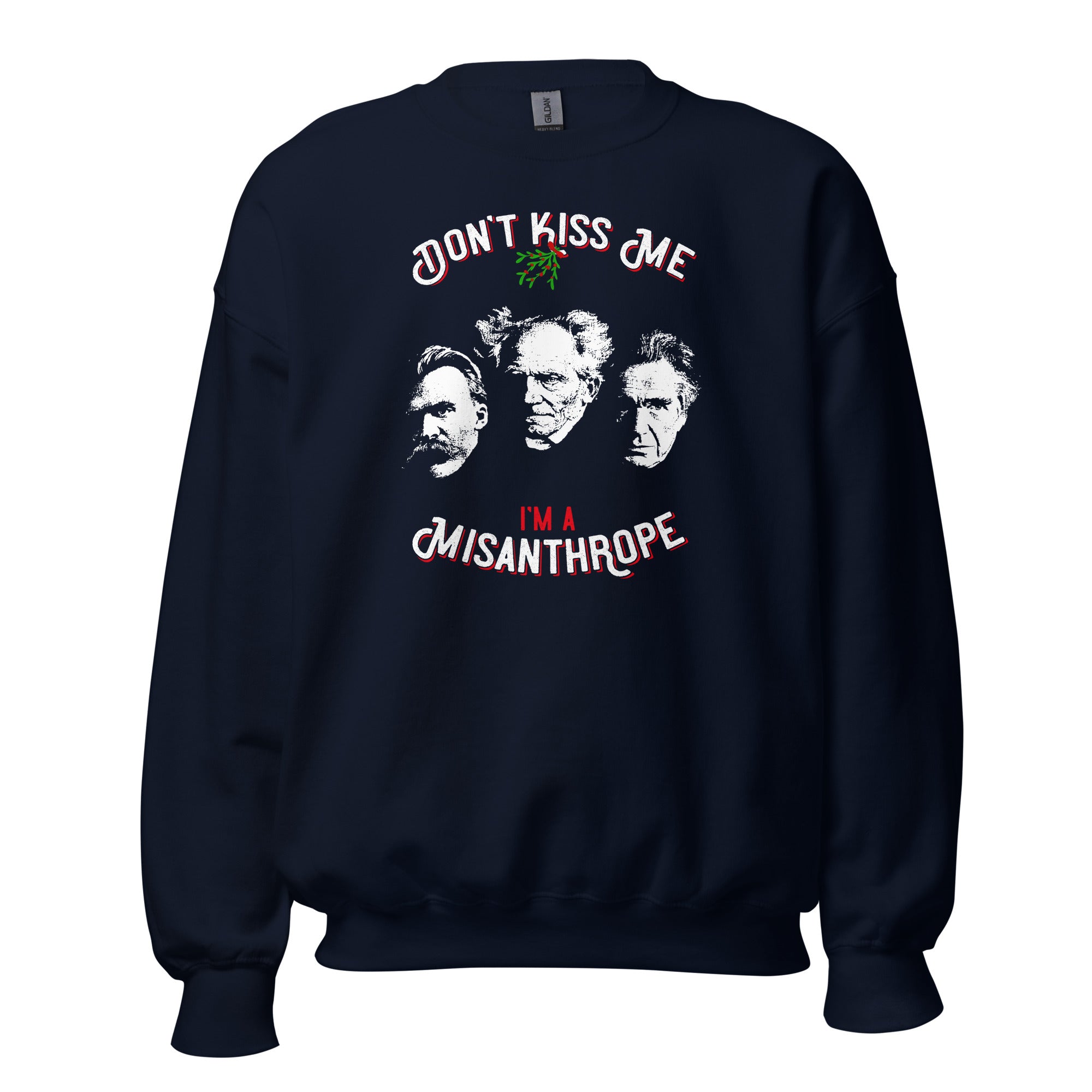 Don't Kiss Me I'm A Misanthrope - Nietzsche, Schopenhauer, Cioran - Sweatshirt - Navy-S - The Philosopher's Shirt