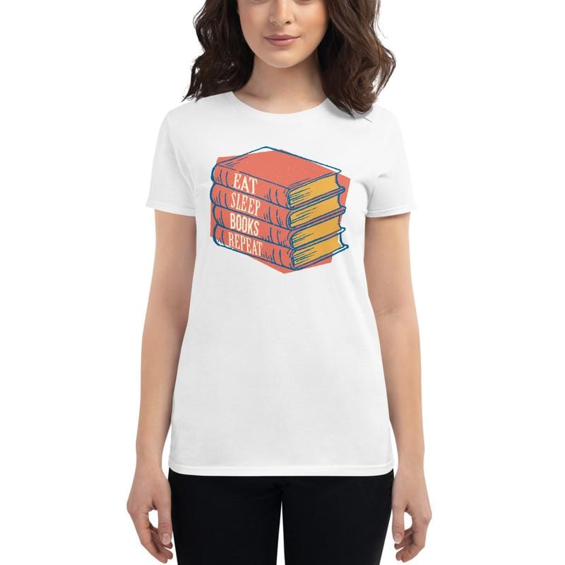Eat, Sleep, Books, Repeat - Women's T-Shirt - White / S - Discounted (US)