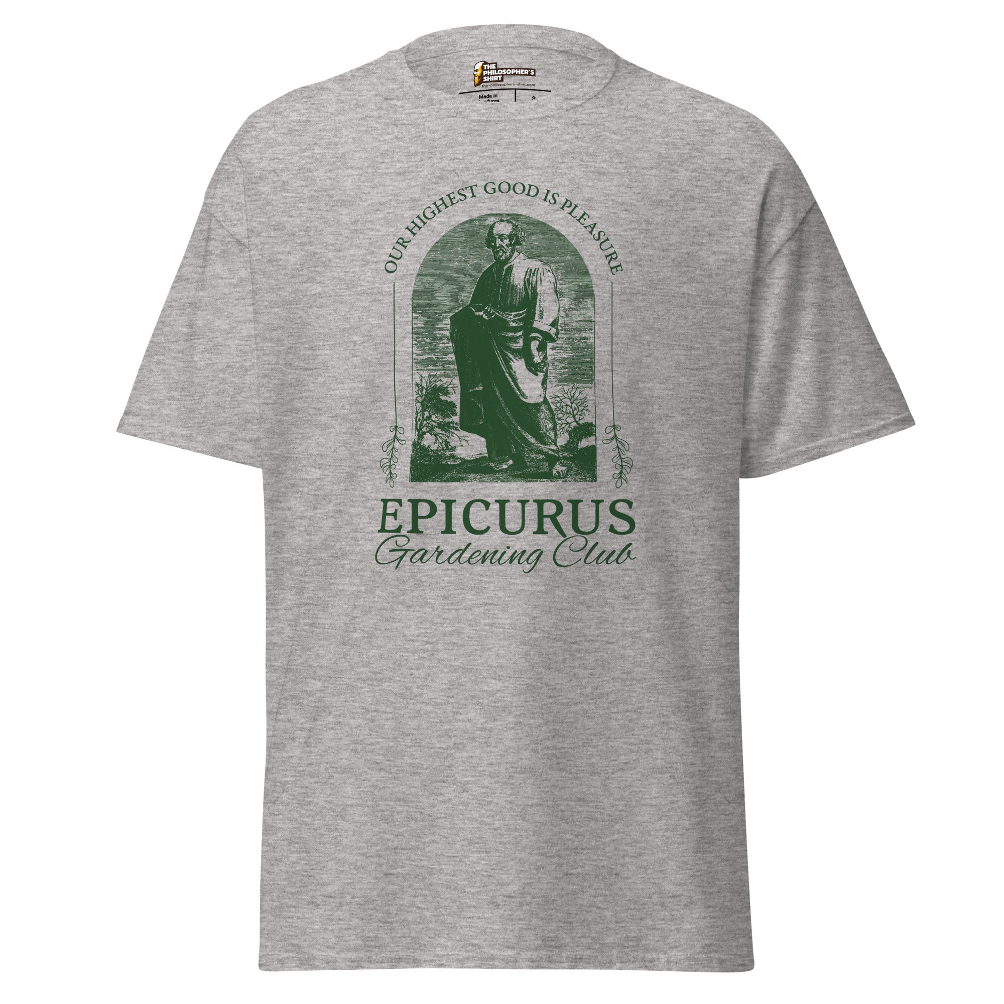 Epicurus Gardening Club - Unisex Classic T-Shirt - Sport Grey - The Philosopher's Shirt