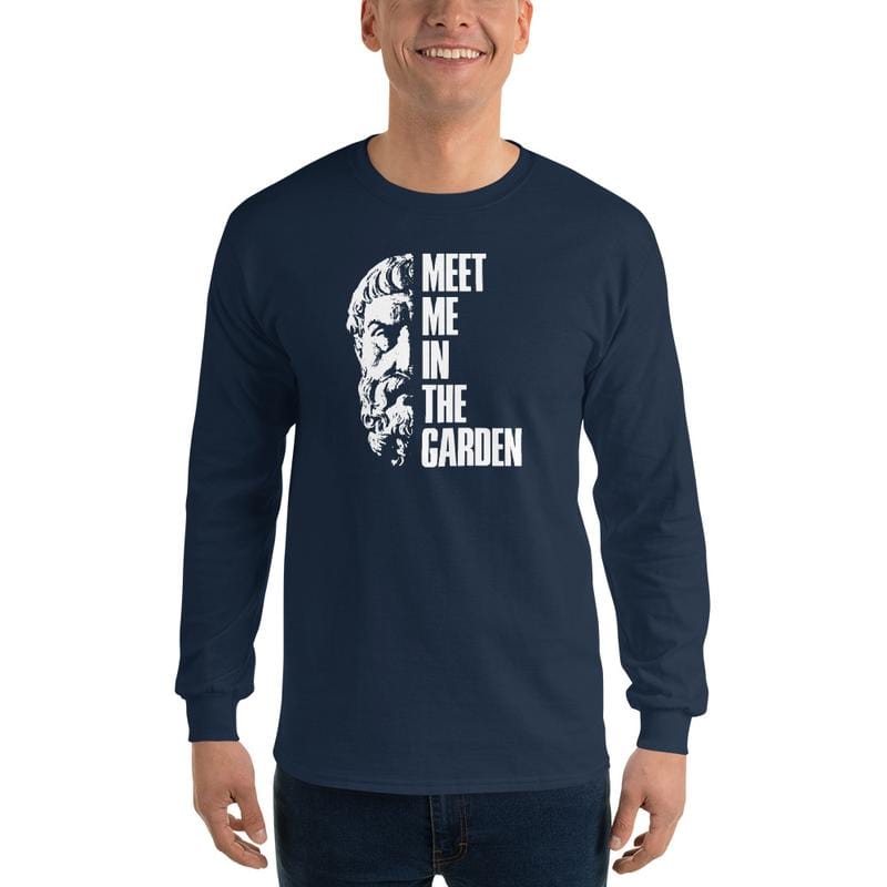 Epicurus Portrait - Meet Me In The Garden - Long-Sleeved Shirt - Navy / L - Discounted (US)