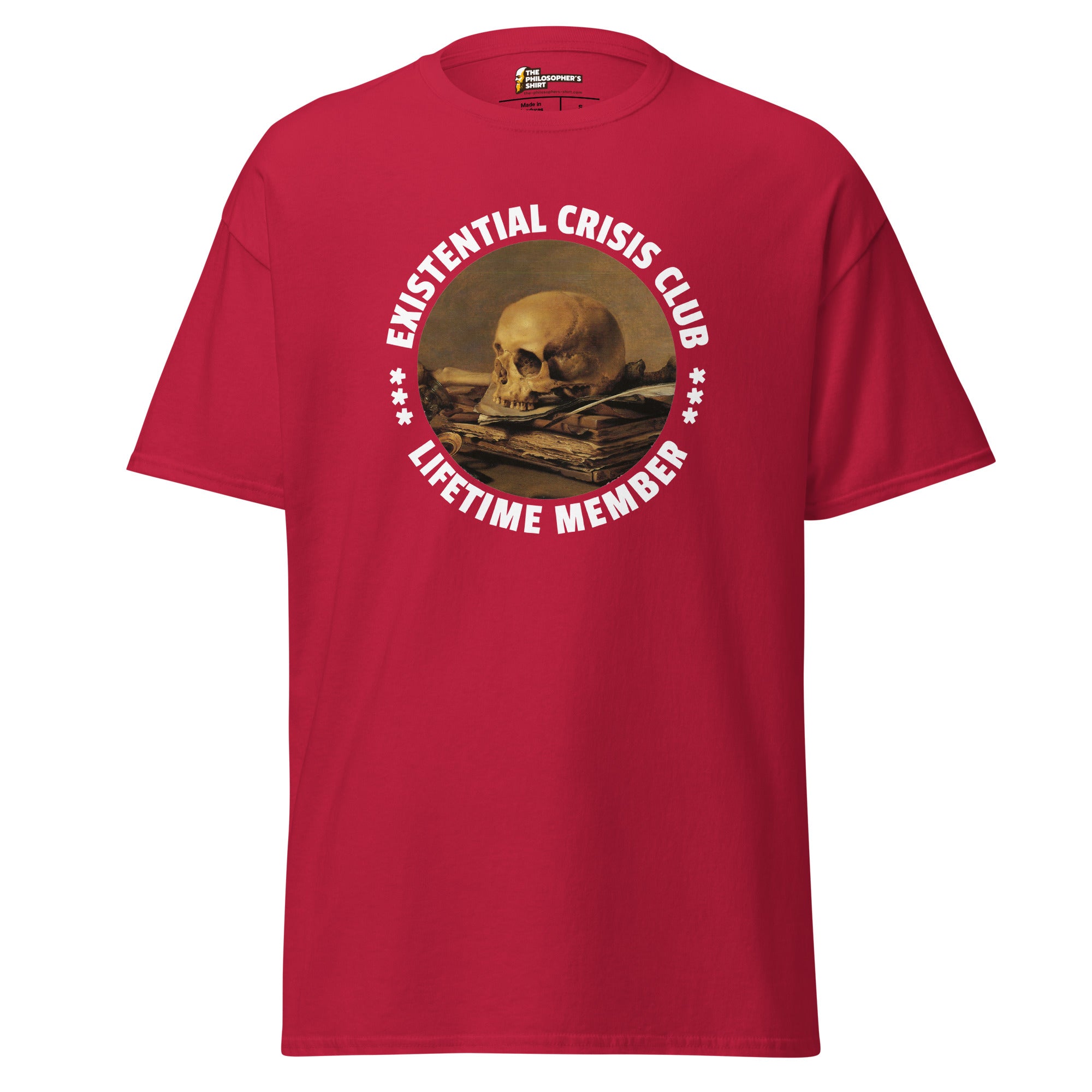 Existential Crisis Club - Lifetime Member - Unisex Classic T-Shirt - Cardinal - The Philosopher's Shirt