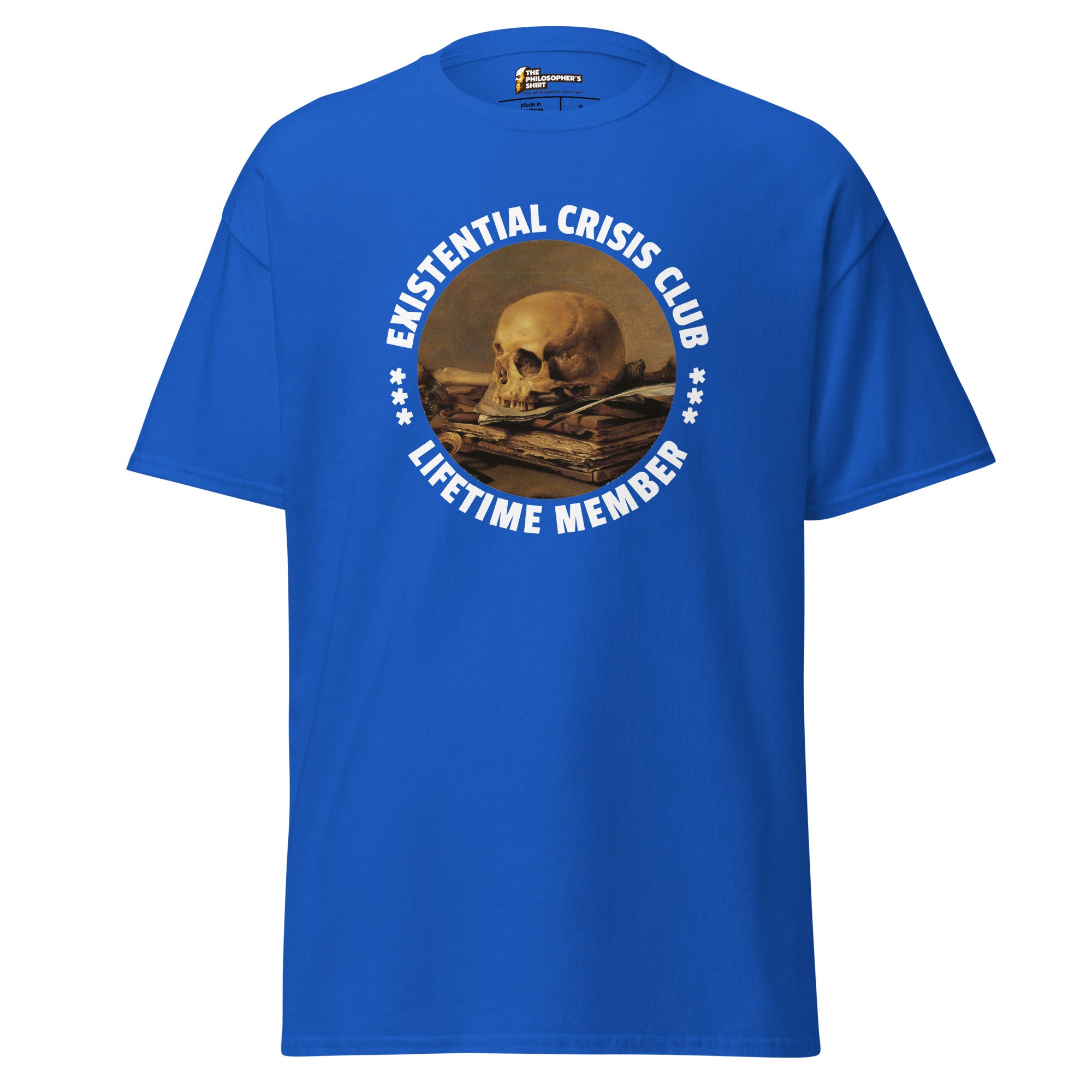 Existential Crisis Club - Lifetime Member - Unisex Classic T-Shirt - Royal - The Philosopher's Shirt