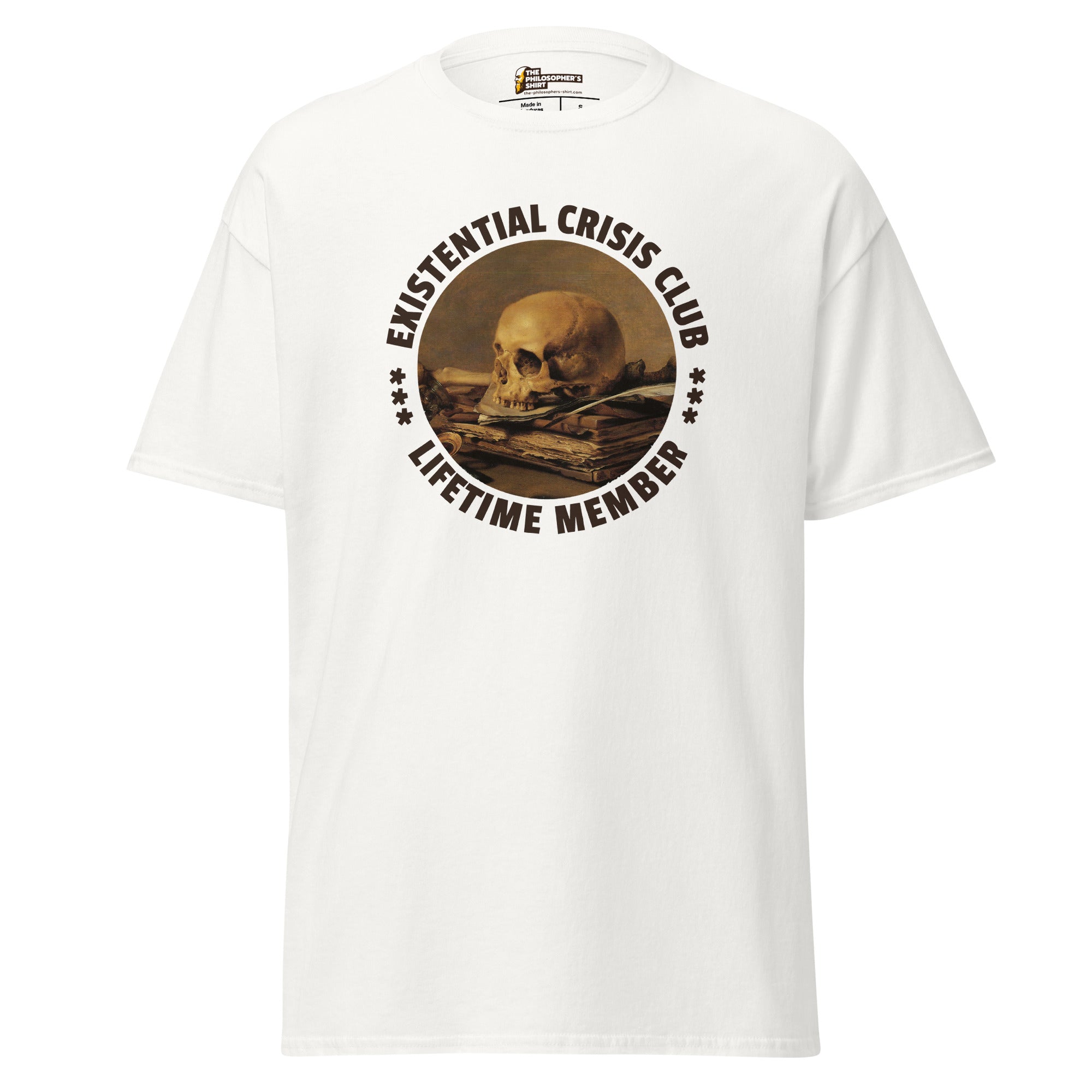 Existential Crisis Club - Lifetime Member - Unisex Classic T-Shirt - White - The Philosopher's Shirt