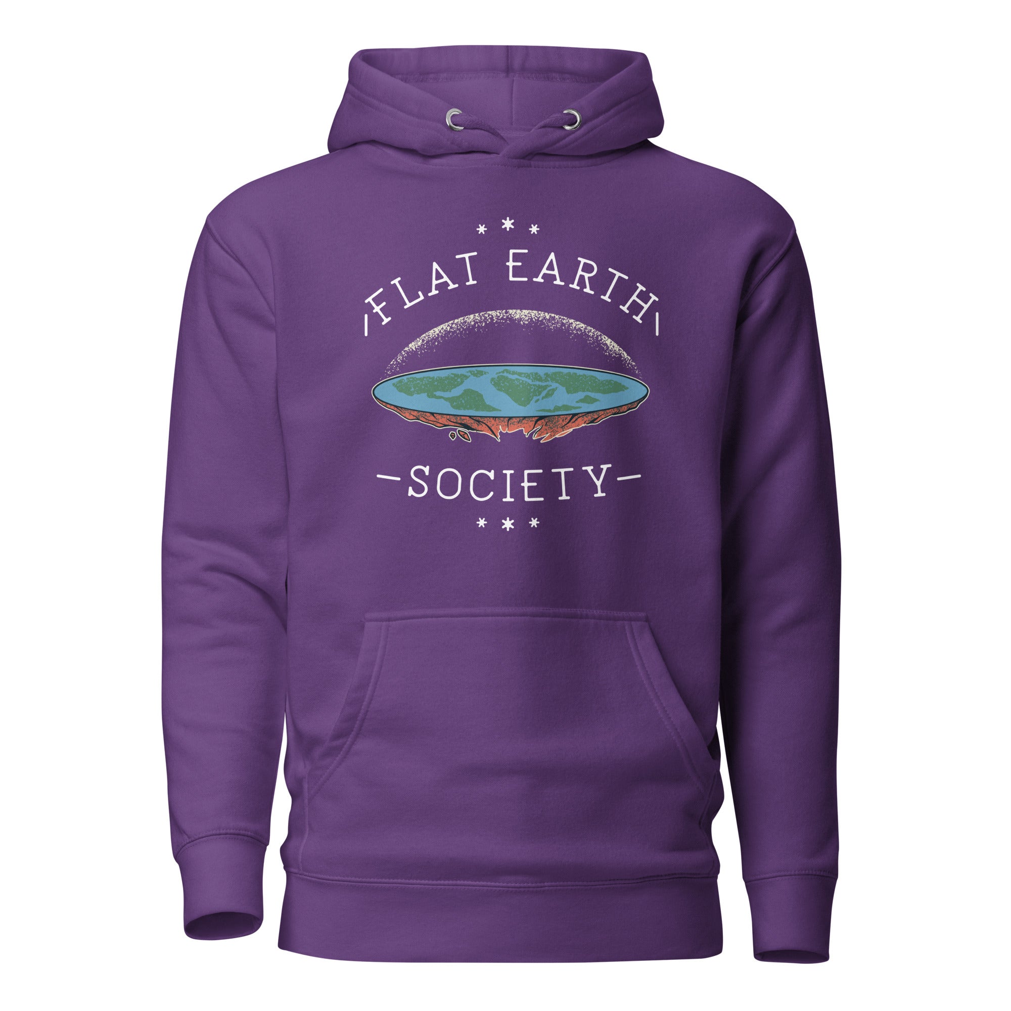 Flat Earth Society - Premium Hoodie - Purple - The Philosopher's Shirt
