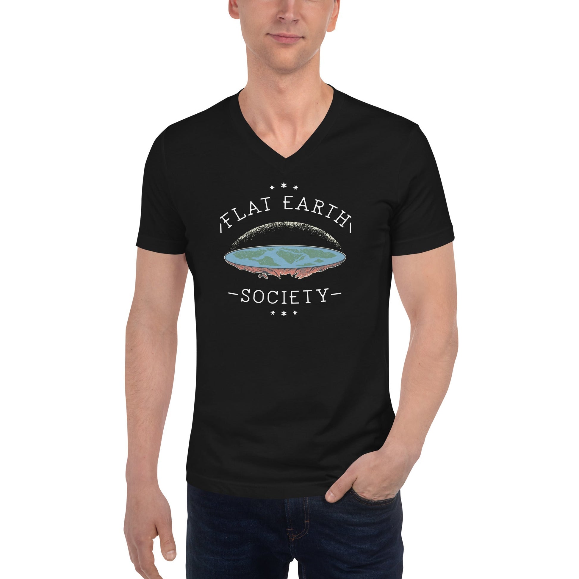 Flat Earth Society - Unisex V-Neck T-Shirt