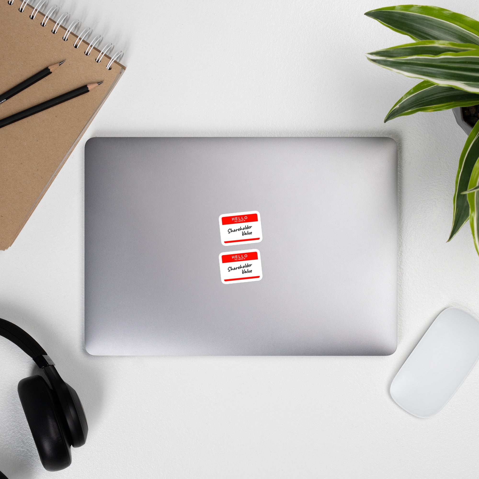 Hello my name is shareholder value - Sticker - 7.5 x 7.5 cm | 3 x 3 inches - The Philosopher's Shirt