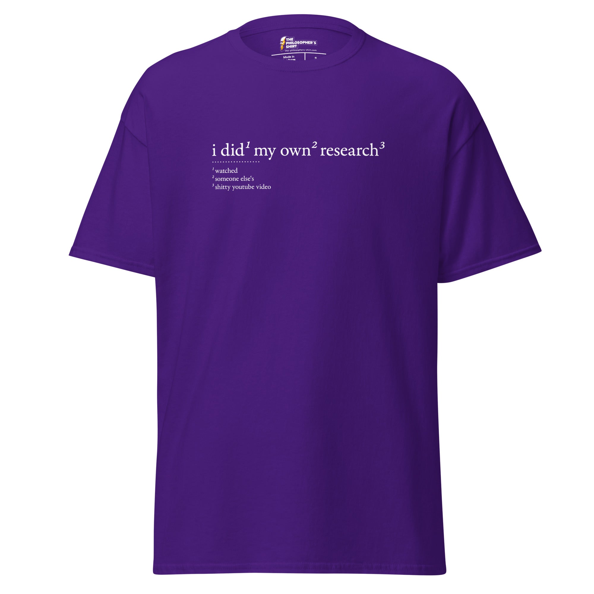I did my own research - Unisex Classic T-Shirt-Unisex Classic T-Shirt-The Philosopher's Shirt