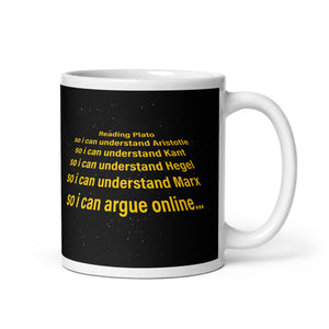 I read Plato to argue online - Mug