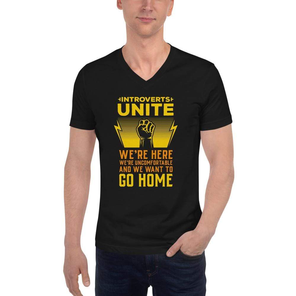 Introverts Unite - Unisex V-Neck T-Shirt