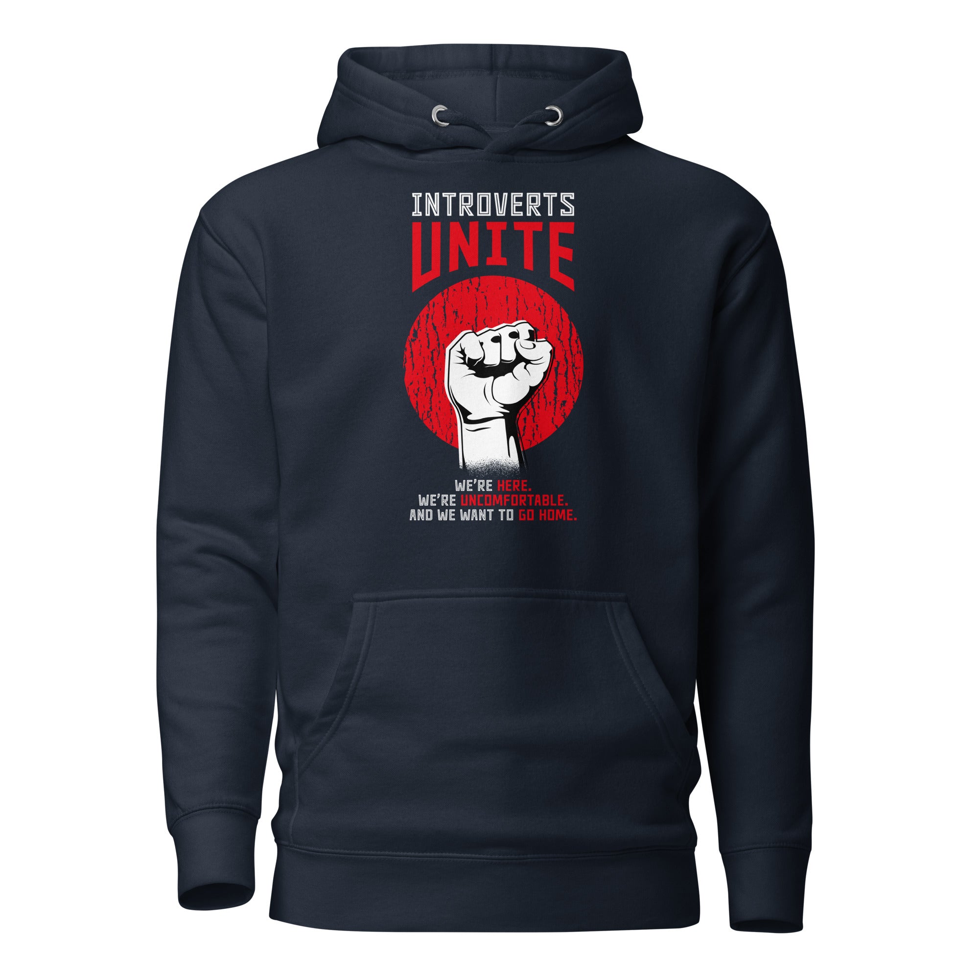 Introverts unite! - Premium Hoodie - Navy Blazer - The Philosopher's Shirt