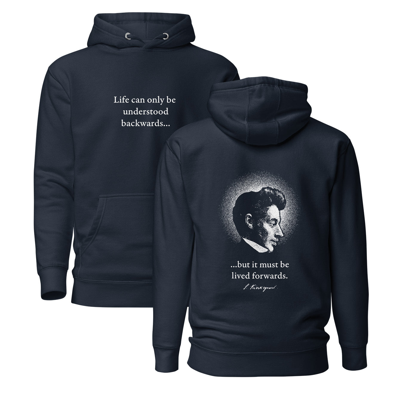 Citazione di Kierkegaard - Stampa fronte e retro - Felpa con cappuccio Premium