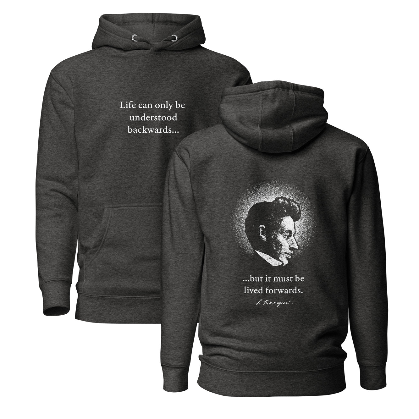 Citazione di Kierkegaard - Stampa fronte e retro - Felpa con cappuccio Premium