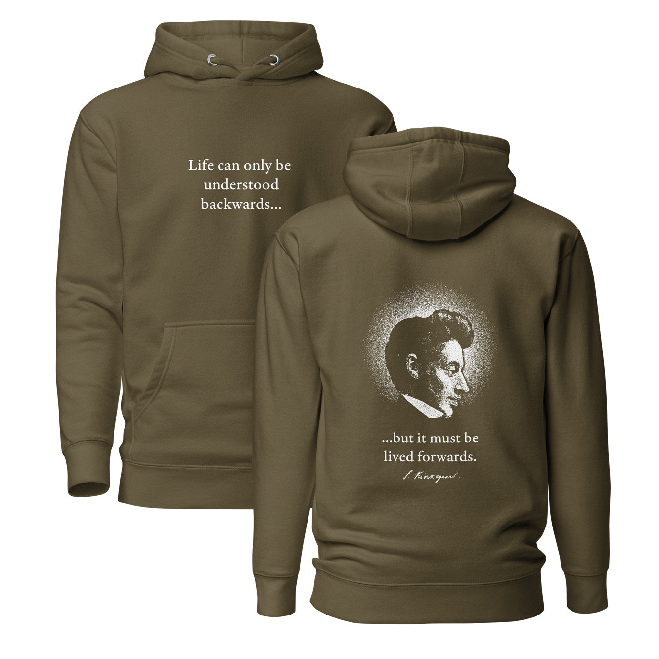 Citazione di Kierkegaard - Stampa fronte e retro - Felpa con cappuccio Premium