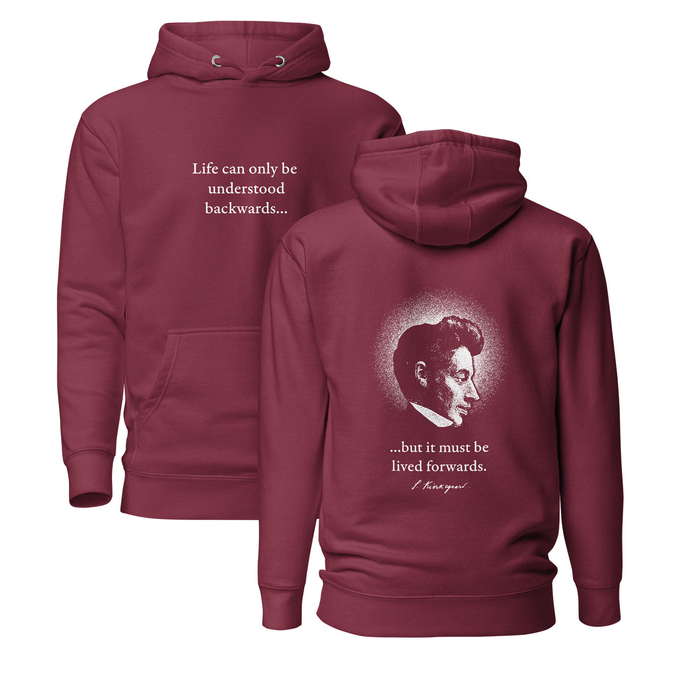 Citazione di Kierkegaard - Stampa fronte e retro - Felpa con cappuccio Premium